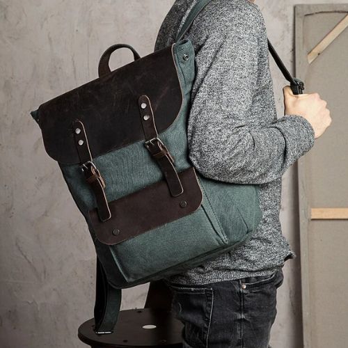 Le Sac à Dos pour Homme en Toile et Cuir